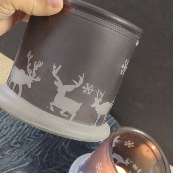 2 Large Yankee Candle Holders Deer and Moose   Ch 1B - Picture 3 of 7